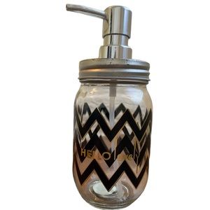 Hello Lovely Black & Gold Glass Soap Dispenser